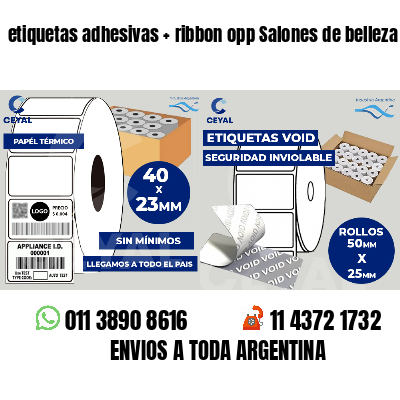 etiquetas adhesivas   ribbon opp Salones de belleza