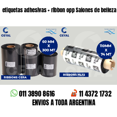etiquetas adhesivas   ribbon opp Salones de belleza