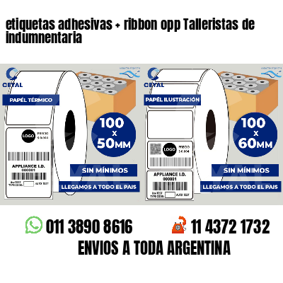 etiquetas adhesivas   ribbon opp Talleristas de indumnentaria