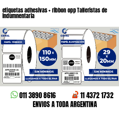 etiquetas adhesivas   ribbon opp Talleristas de indumnentaria