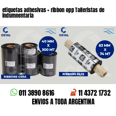 etiquetas adhesivas   ribbon opp Talleristas de indumnentaria