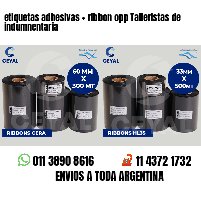 etiquetas adhesivas   ribbon opp Talleristas de indumnentaria