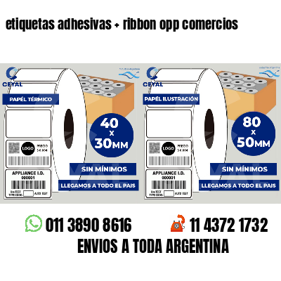 etiquetas adhesivas   ribbon opp comercios
