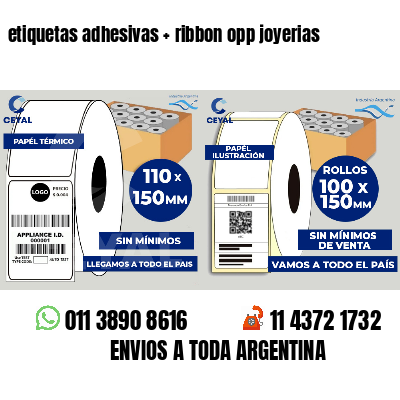etiquetas adhesivas   ribbon opp joyerias