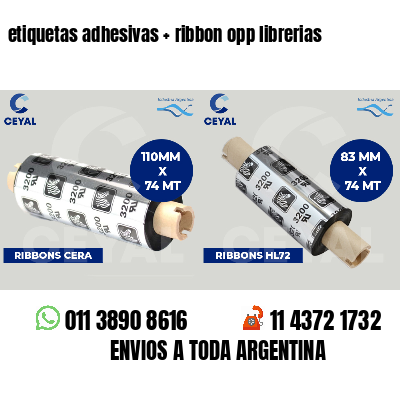 etiquetas adhesivas   ribbon opp librerias