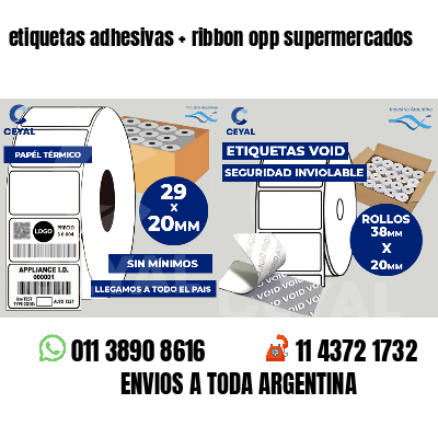 etiquetas adhesivas ribbon opp supermercados