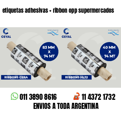 etiquetas adhesivas ribbon opp supermercados