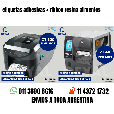 etiquetas adhesivas   ribbon resina alimentos