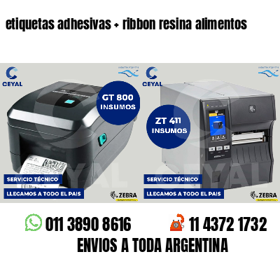 etiquetas adhesivas   ribbon resina alimentos