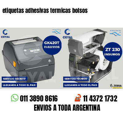 etiquetas adhesivas termicas bolsos