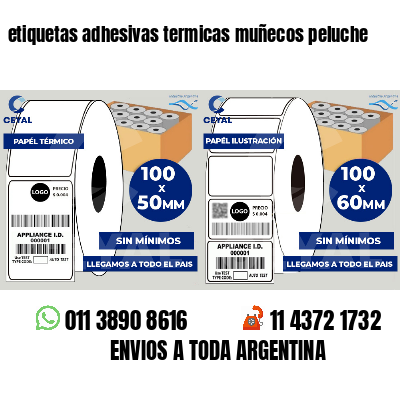 etiquetas adhesivas termicas muñecos peluche