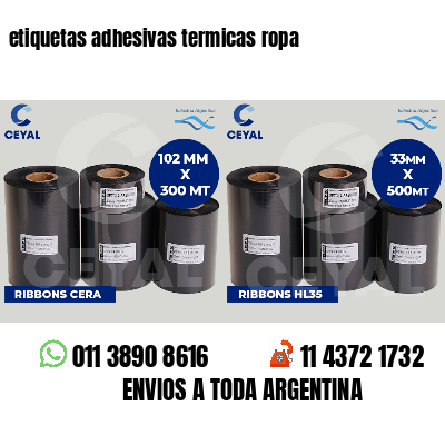 etiquetas adhesivas termicas ropa