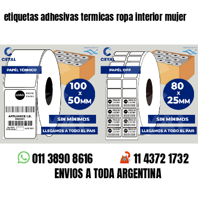 etiquetas adhesivas termicas ropa interior mujer