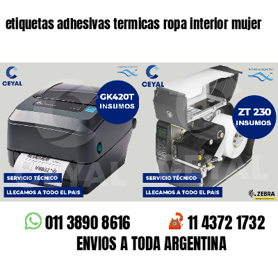 etiquetas adhesivas termicas ropa interior mujer