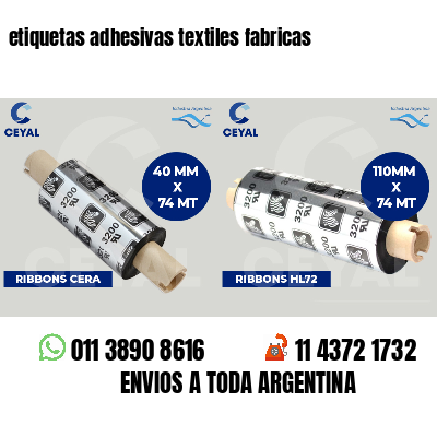 etiquetas adhesivas textiles fabricas