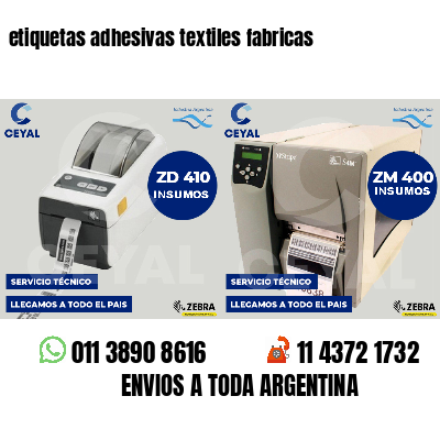 etiquetas adhesivas textiles fabricas