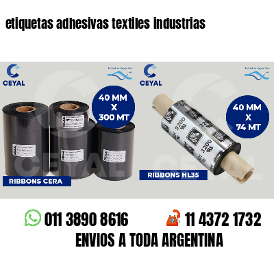 etiquetas adhesivas textiles industrias