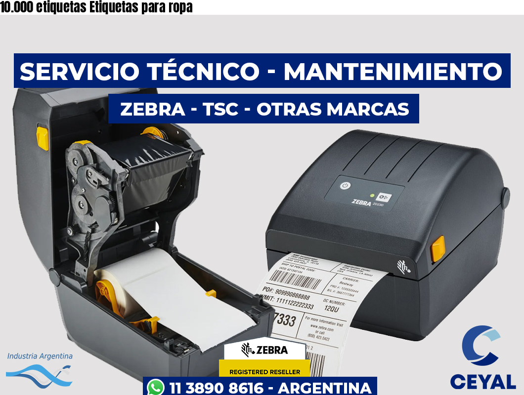 10.000 etiquetas Etiquetas para ropa
