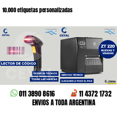 10.000 etiquetas personalizadas