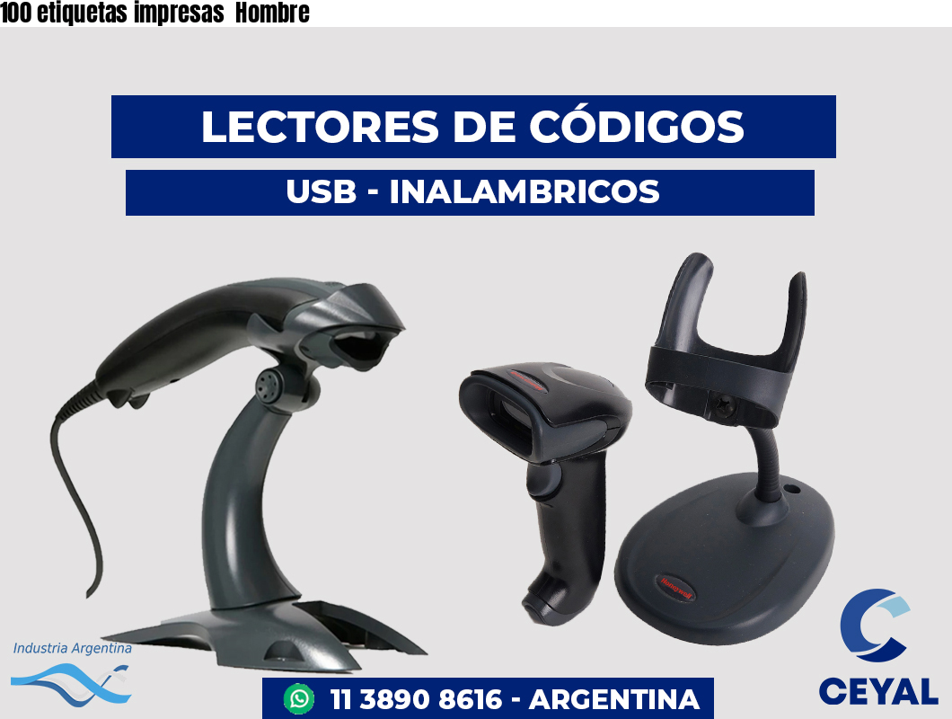 100 etiquetas impresas  Hombre