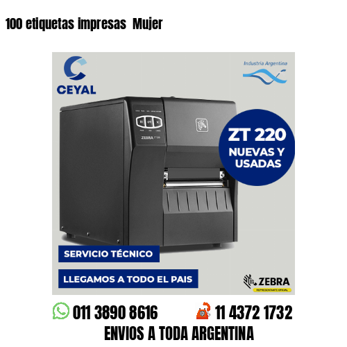 100 etiquetas impresas  Mujer
