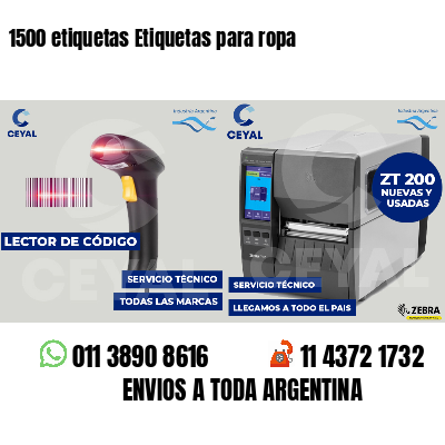 1500 etiquetas Etiquetas para ropa