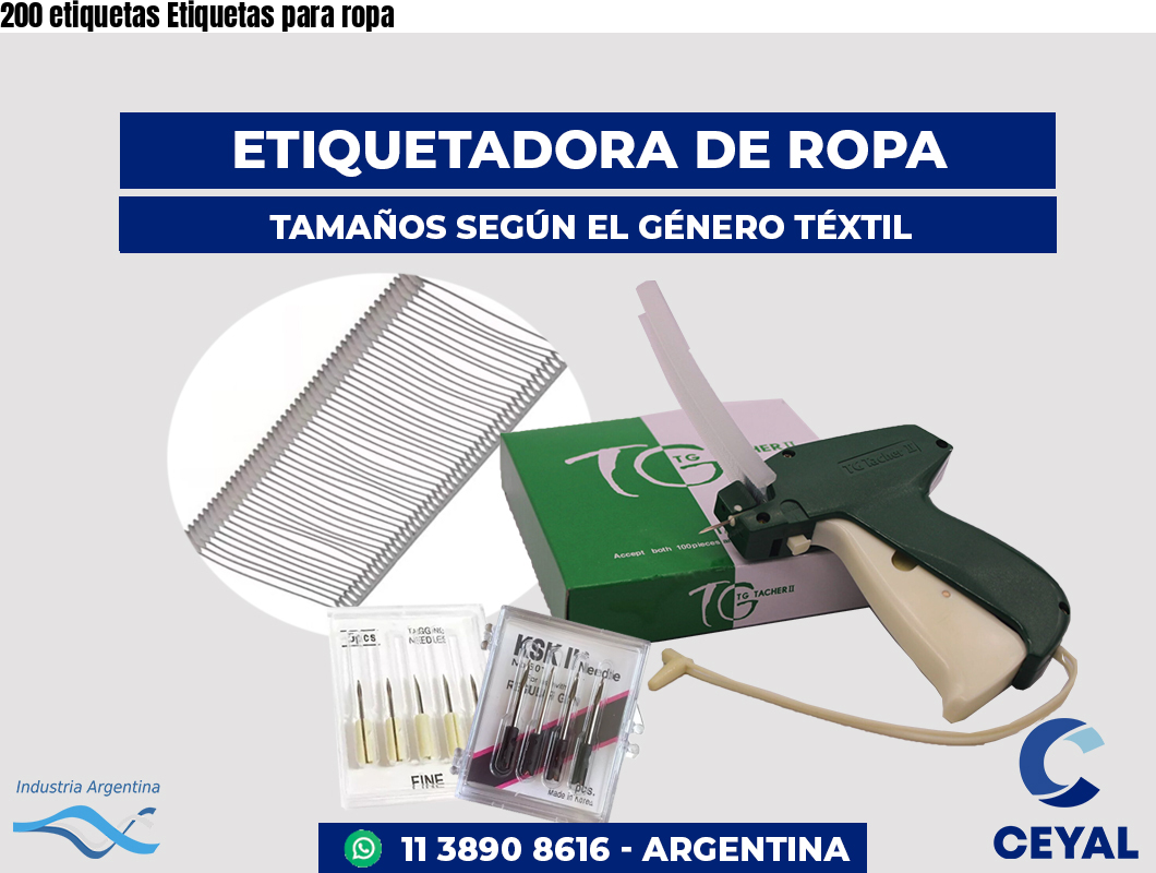 200 etiquetas Etiquetas para ropa