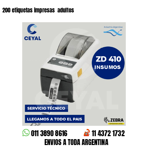 200 etiquetas impresas  adultos