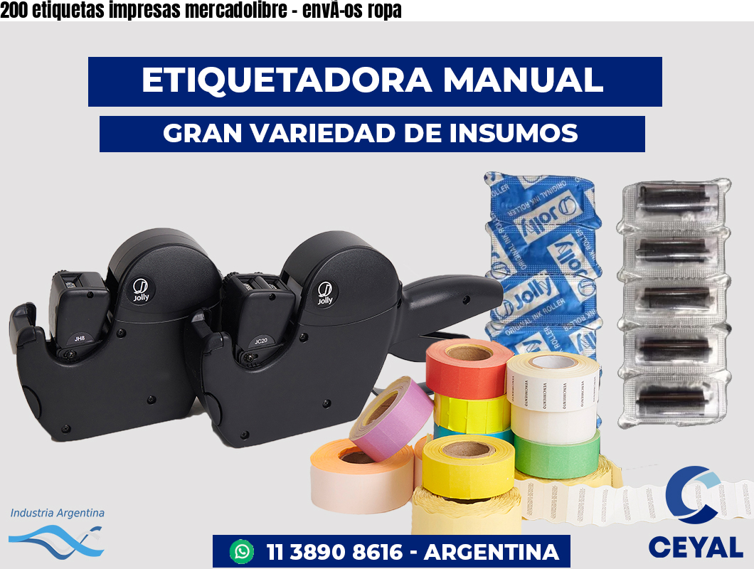 200 etiquetas impresas mercadolibre - envÃ­os ropa