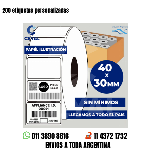 200 etiquetas personalizadas