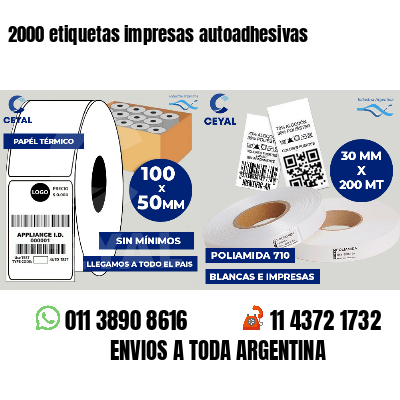 2000 etiquetas impresas autoadhesivas