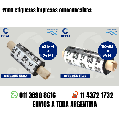 2000 etiquetas impresas autoadhesivas