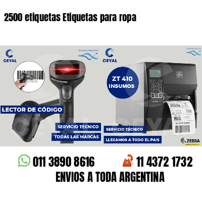 2500 etiquetas Etiquetas para ropa