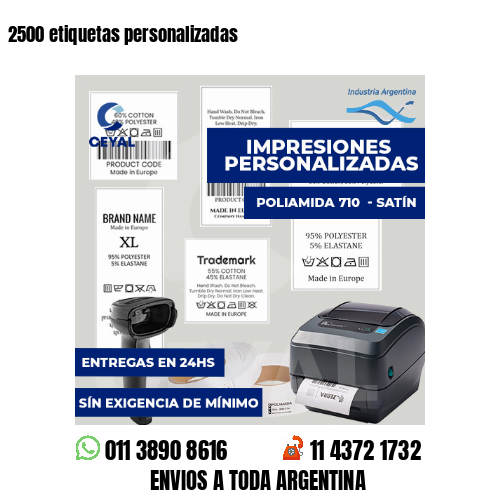 2500 etiquetas personalizadas