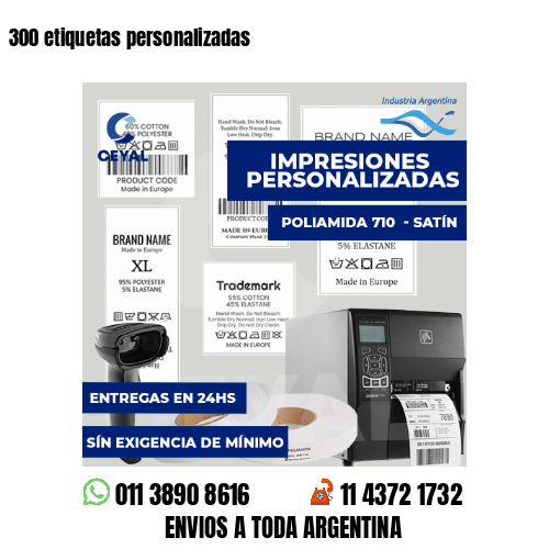 300 etiquetas personalizadas