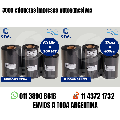 3000 etiquetas impresas autoadhesivas