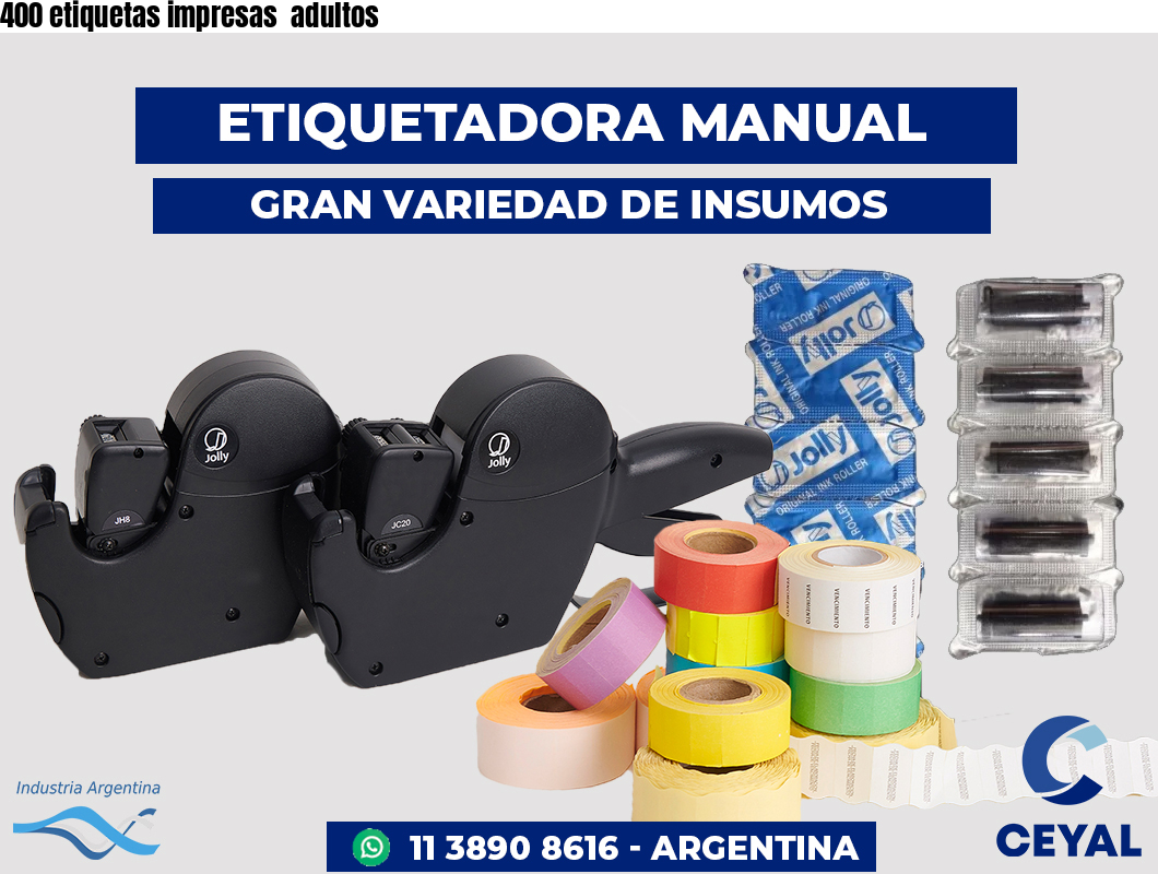 400 etiquetas impresas  adultos