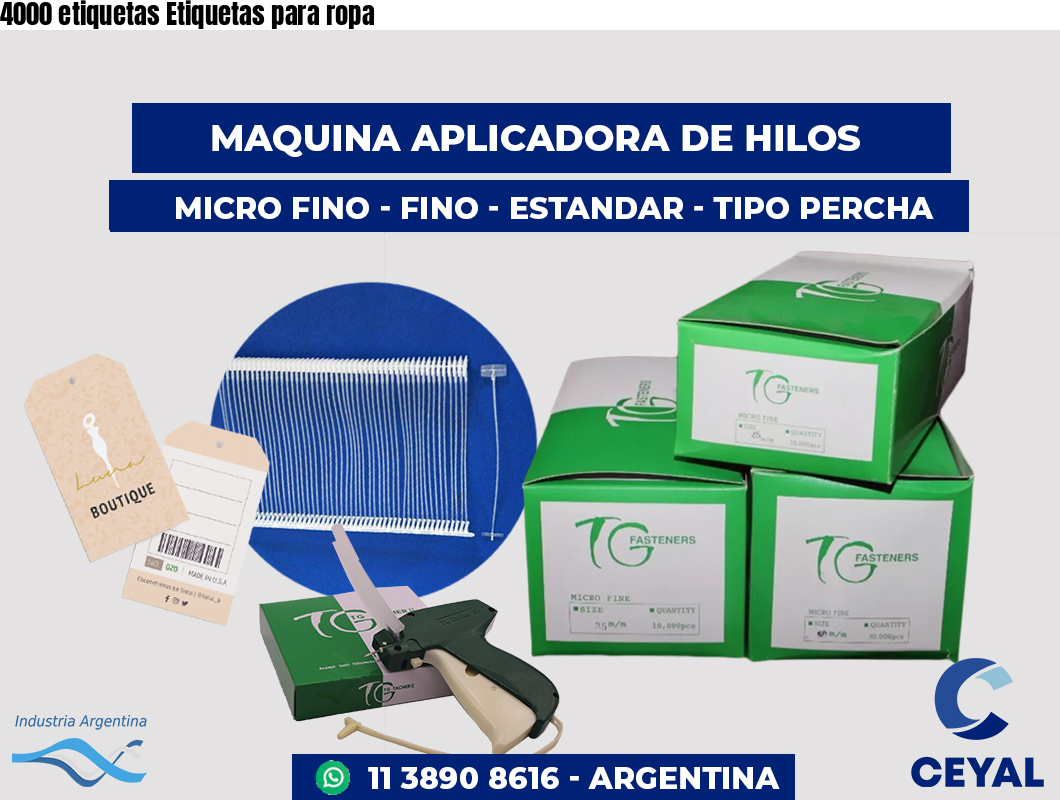 4000 etiquetas Etiquetas para ropa