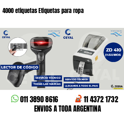 4000 etiquetas Etiquetas para ropa