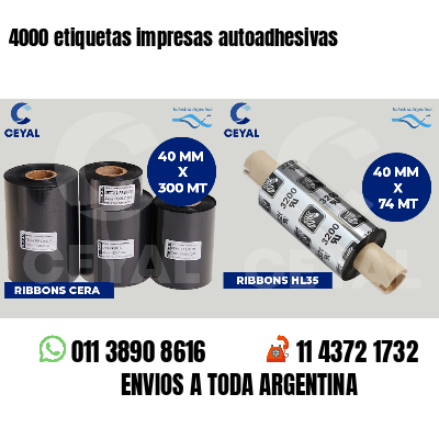 4000 etiquetas impresas autoadhesivas
