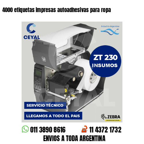 4000 etiquetas impresas autoadhesivas para ropa