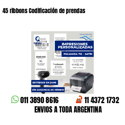 45 ribbons Codificación de prendas