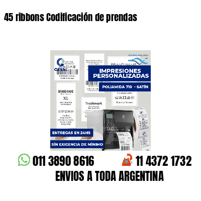 45 ribbons Codificación de prendas