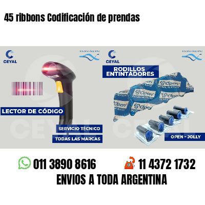 45 ribbons Codificación de prendas