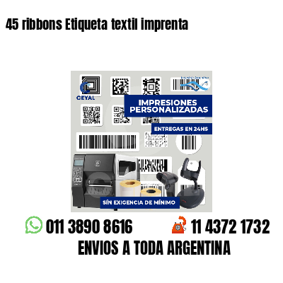45 ribbons Etiqueta textil imprenta