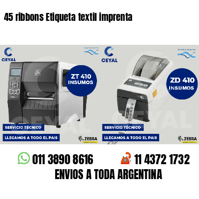 45 ribbons Etiqueta textil imprenta