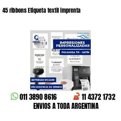 45 ribbons Etiqueta textil imprenta