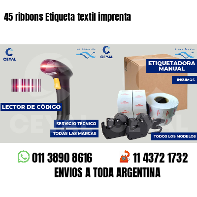 45 ribbons Etiqueta textil imprenta