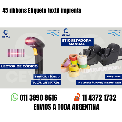 45 ribbons Etiqueta textil imprenta