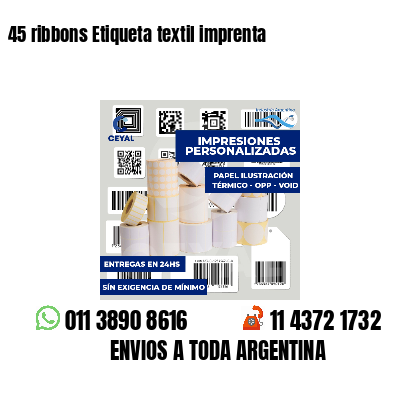 45 ribbons Etiqueta textil imprenta